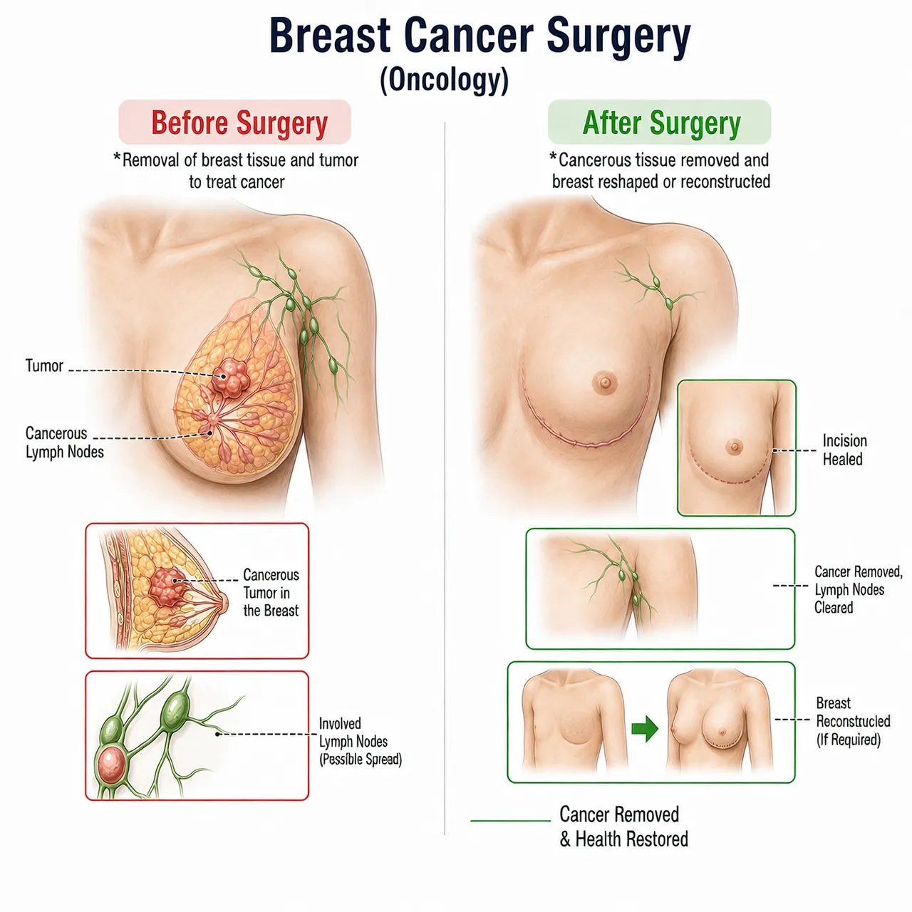 Breast Cancer Surgery — anatomy diagram